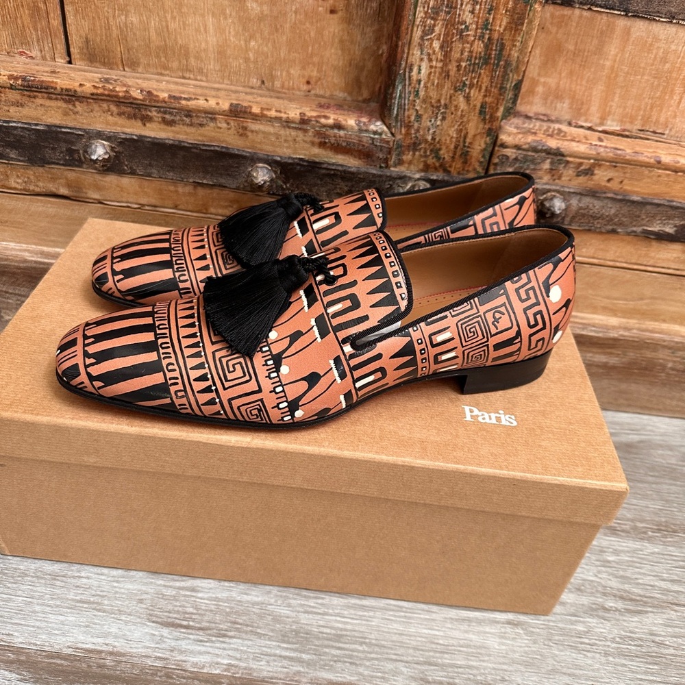 Christian Louboutin Copper and Black Tassel Loafers - Picture 3 of 10